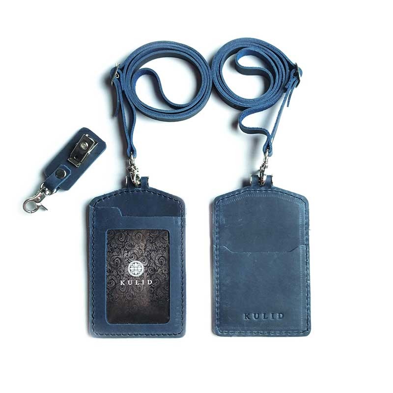 Tempat ID Card Kulit Warna Biru